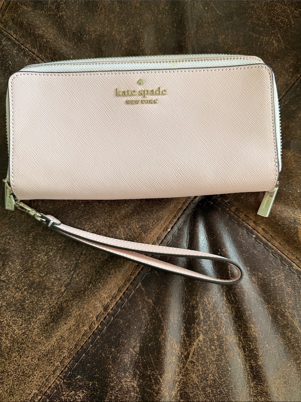 kate spade Blush Pink Saffiano Wristlet Clutch